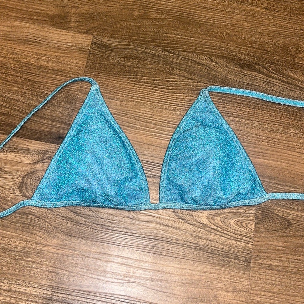 Blue Sparkly Bikini Top
